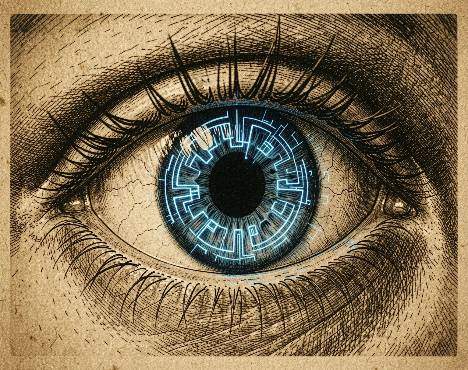 Biometrische Archiv-Grafik eines Auges